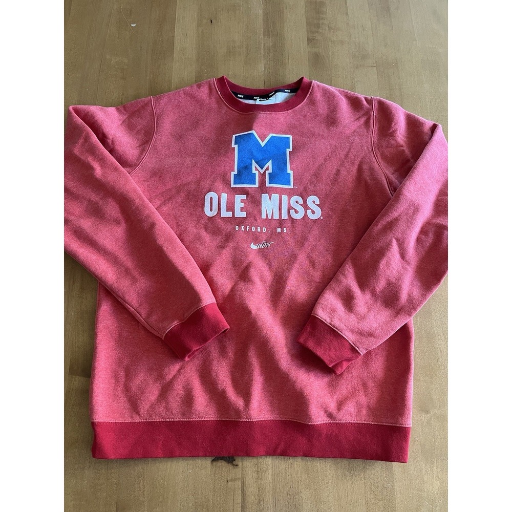 Ole Miss Rebels Sweatshirt Women's Sz M Nike Dri-Fit Sweater Shirt Red Oxford MS